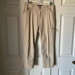 Charlie B |  Cotton twill ankle pants. Size 4. Pockets. Zip back leg. Casual